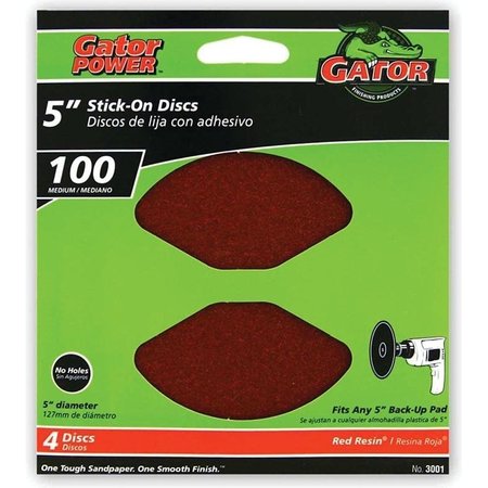 GATOR 5IN 100GRIT PSA DISC 4PK 3001GA